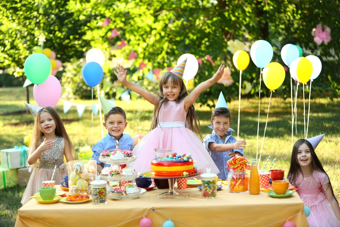 Children Celebrating Birthday Party  in the Park